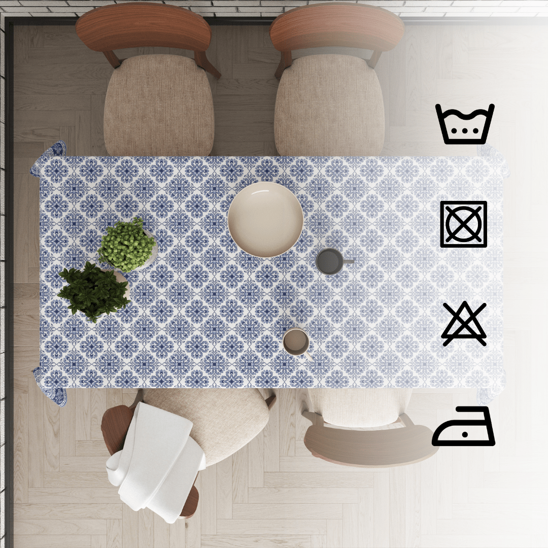 Turkish Blue| Premium Quality | Table Cloth | Dining Table Cloth image 5