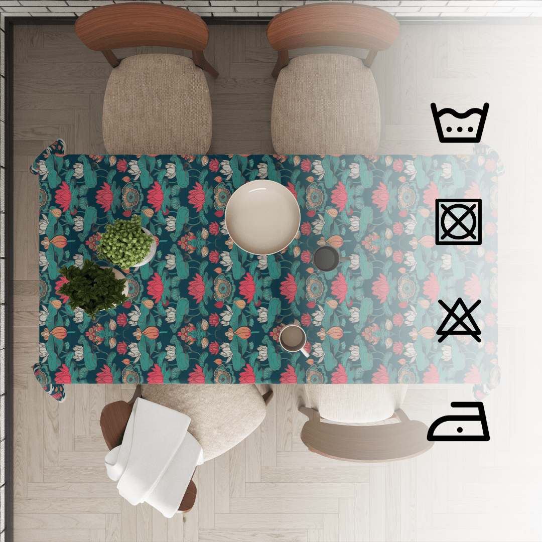 Pichwai Lotus | Premium Quality | Table Cloth | Dining Table Cloth image 5