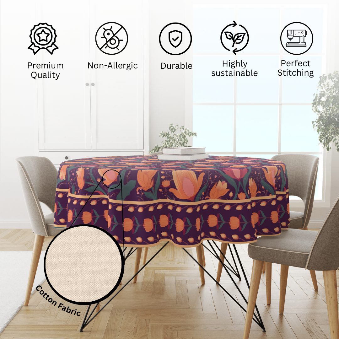 Budding Lotus | Premium Quality | Table Cloth/ Table Linen | Kitchen Linen image 4