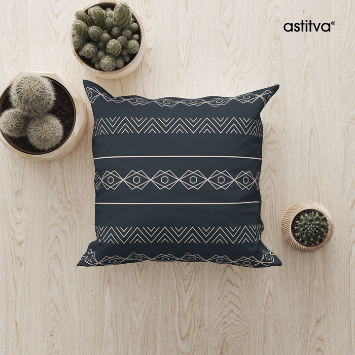 Tribal Borders Grey Cushion Cover Set of 2