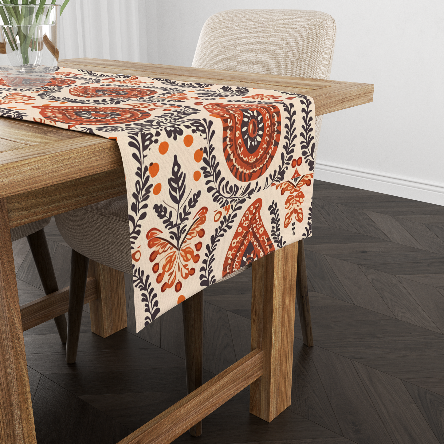 Brown Blocks | Table Linen/ Kitchen Linen| Table Runner| Premium Quality