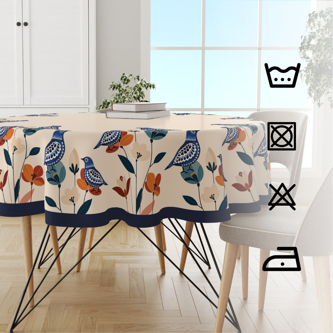 Floral Birdy | Premium Quality | Table Cloth/ Table Linen | Kitchen Linen image 3