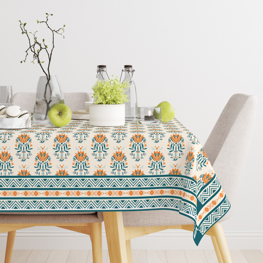 Blue Block | Premium Quality | Table Cloth | Dining Table Cloth image 2