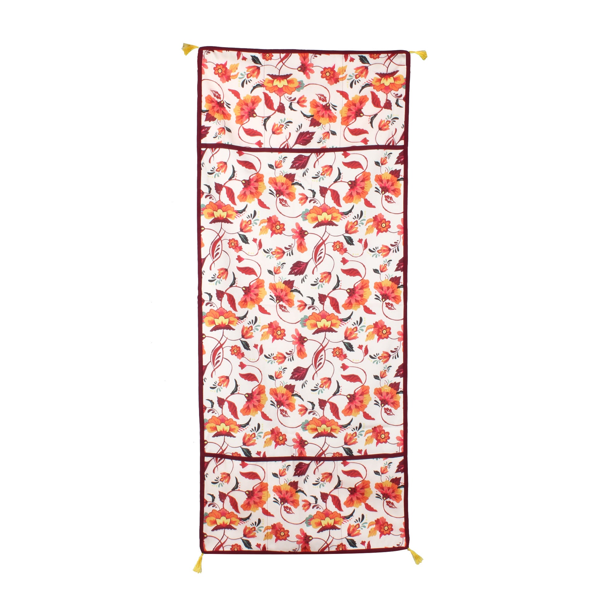 Orange Floral | Premium Quality | Fridge Cover | Fridge Protecter image 1