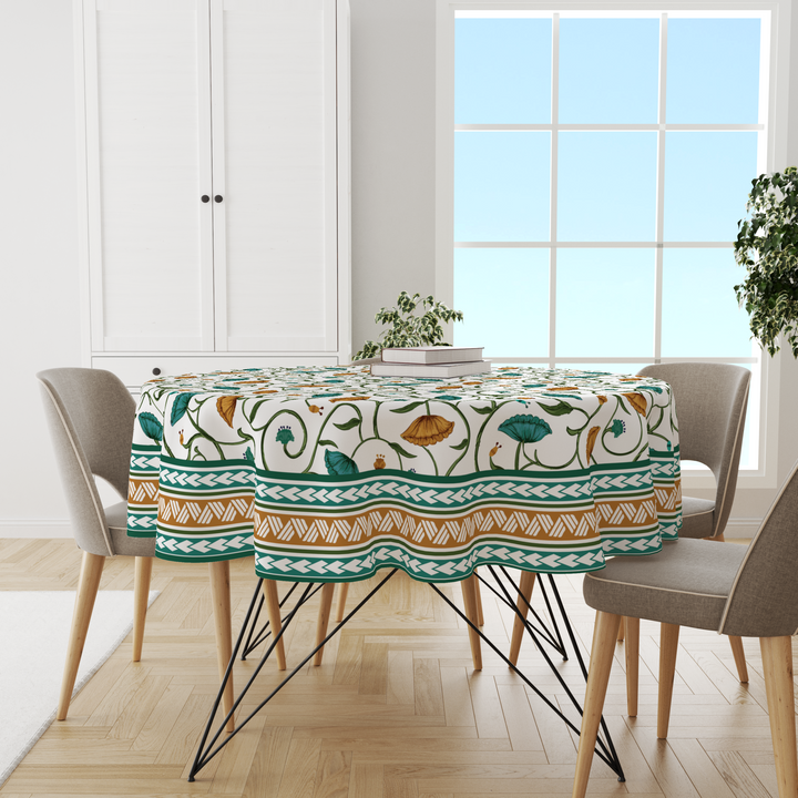 Lotus Green | Premium Quality | Table Cloth/ Table Linen | Kitchen Linen image 2