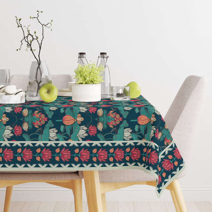 Pichwai Lotus | Premium Quality | Table Cloth | Dining Table Cloth image 2
