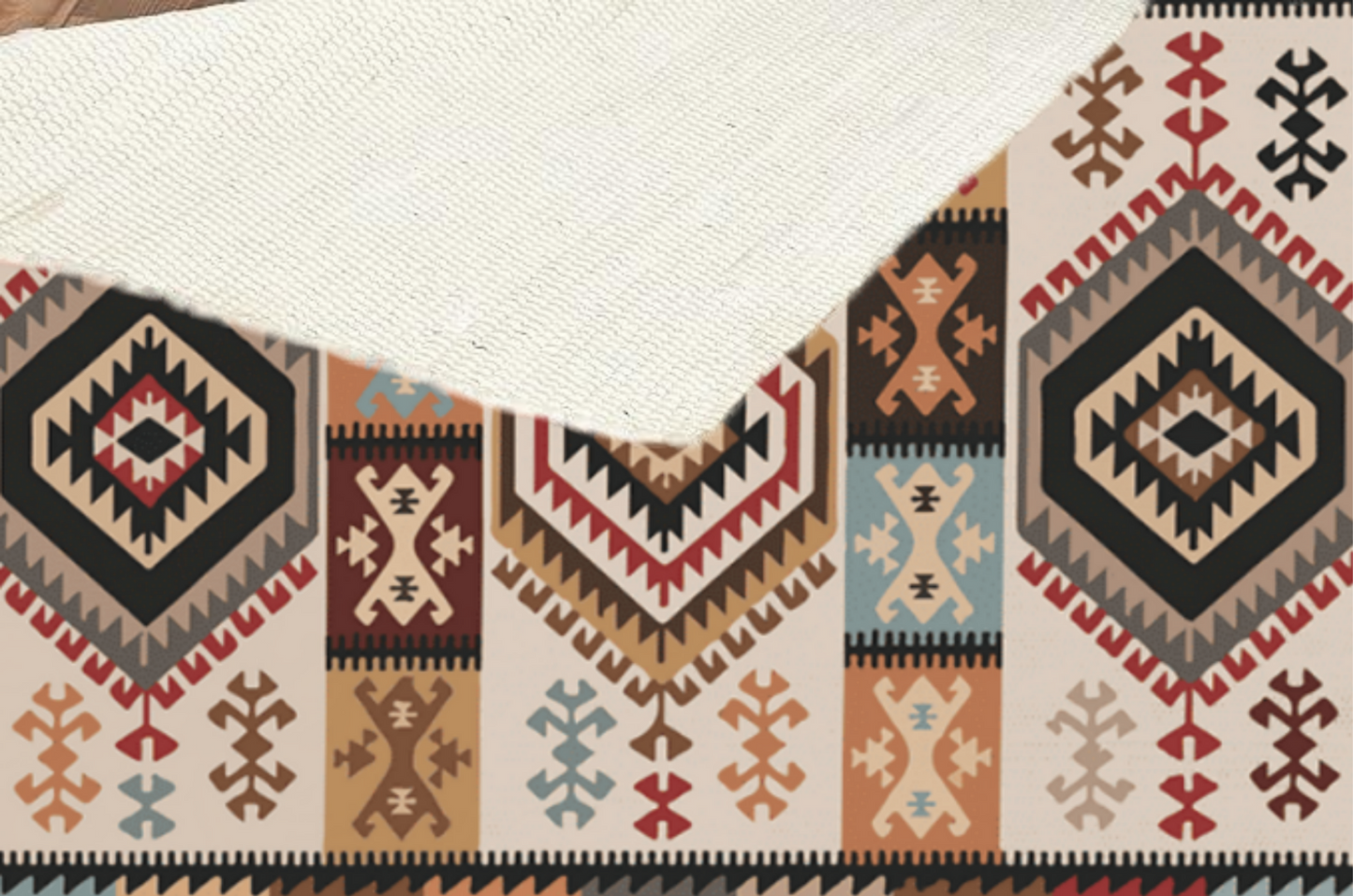 Vinatage Dhurrie Carpet Rugs Floor Mat for Living Area and Bedroom 2x3 Feet - Small