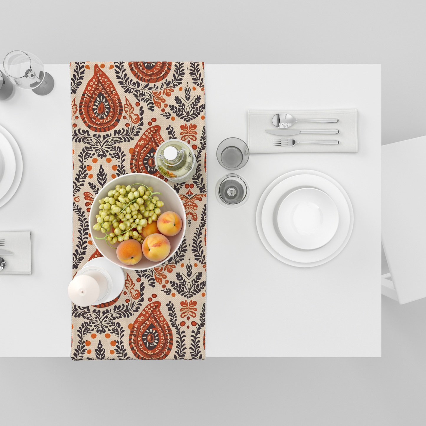 Brown Blocks | Table Linen/ Kitchen Linen| Table Runner| Premium Quality