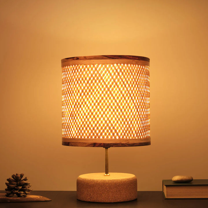 Decorative Drum Table Lamp | Wooden Lamps| Sustainable Lamps image 0