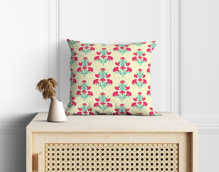 Astitva Heritage Bloom Cushion Cover Set of 5 – 18x18 Inch (Silk Poly Mix)