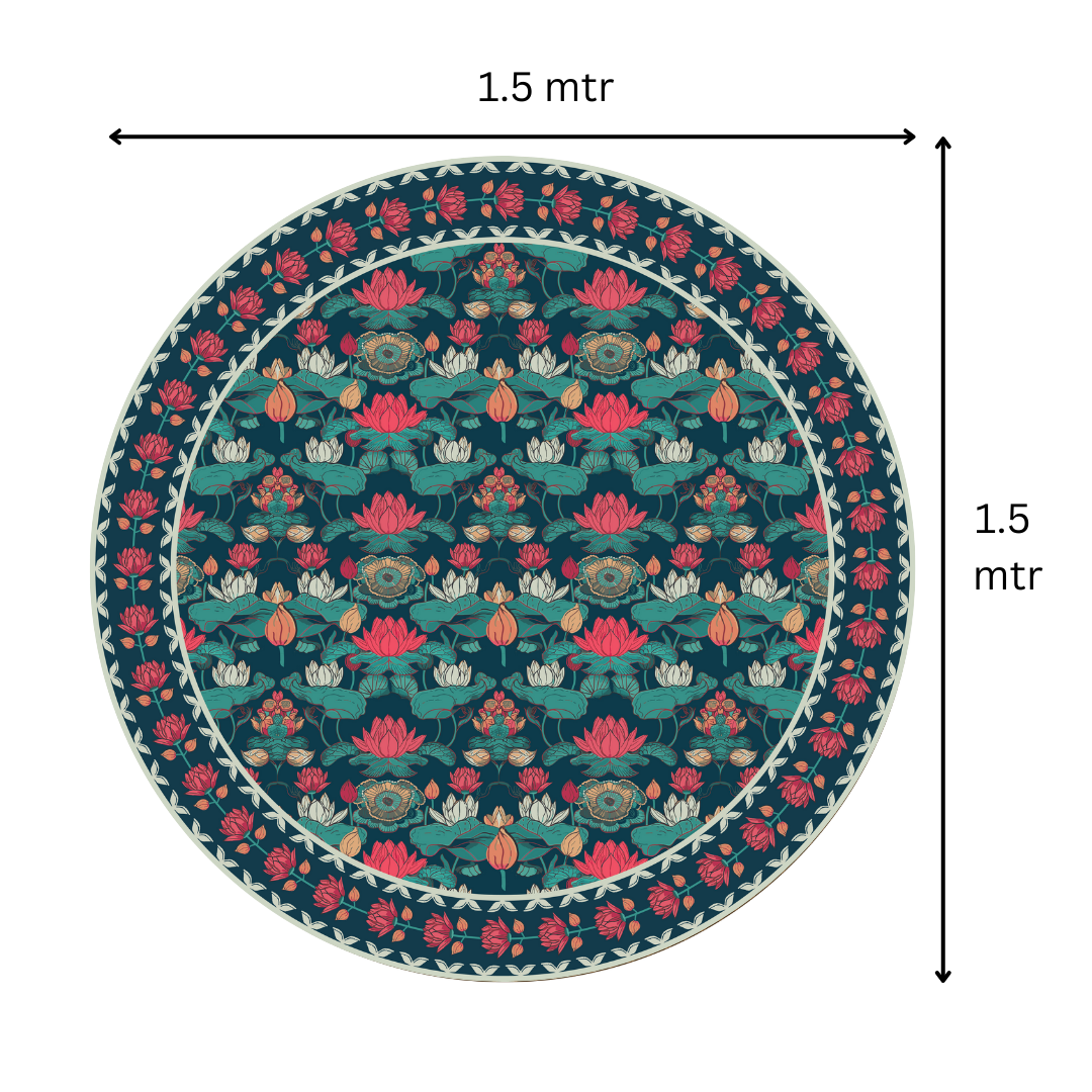 Lotus Blues | Premium Quality | Table Cloth/ Table Linen | Kitchen Linen image 5