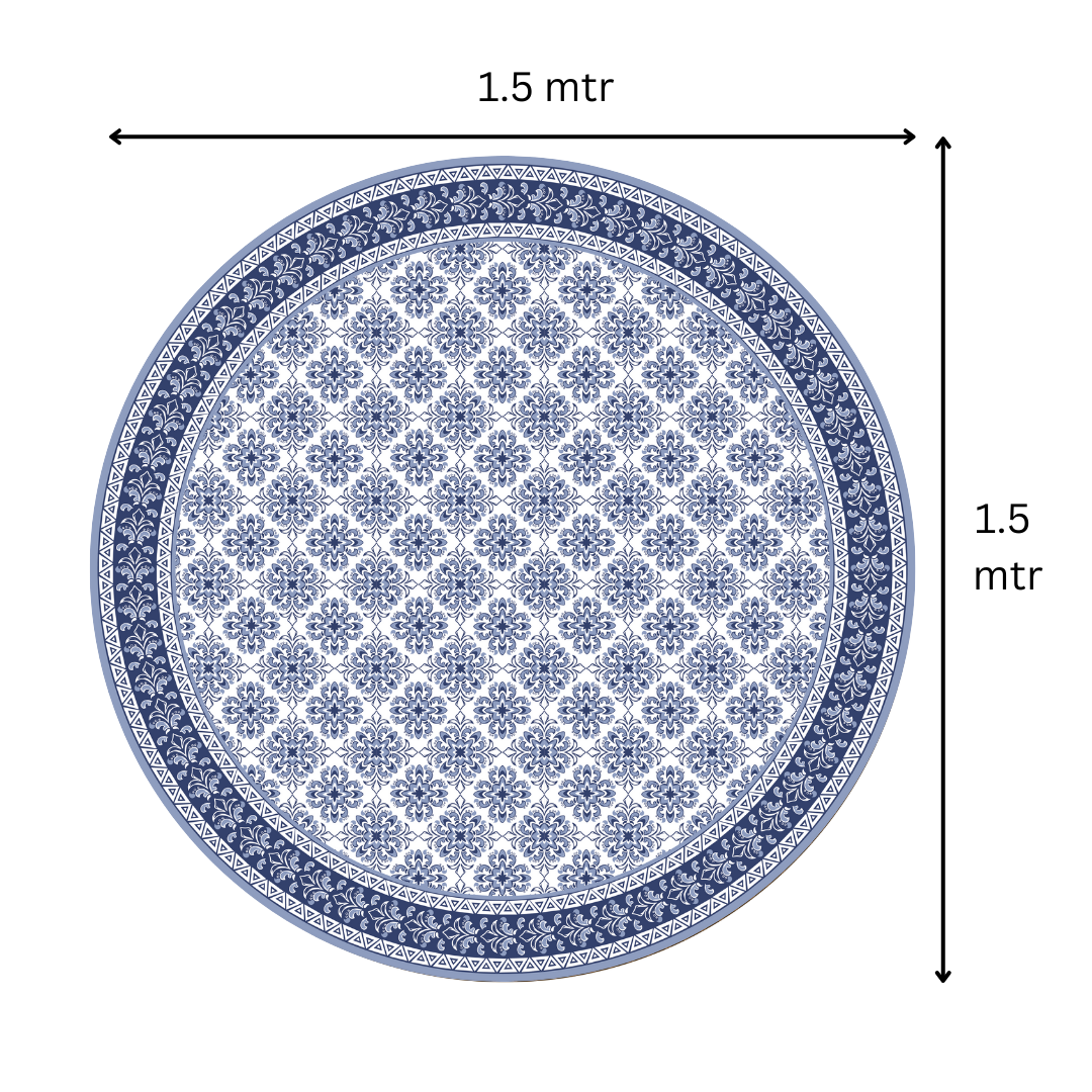 Turkish Blue Block| Premium Quality | Table Cloth/ Table Linen | Kitchen Linen image 3