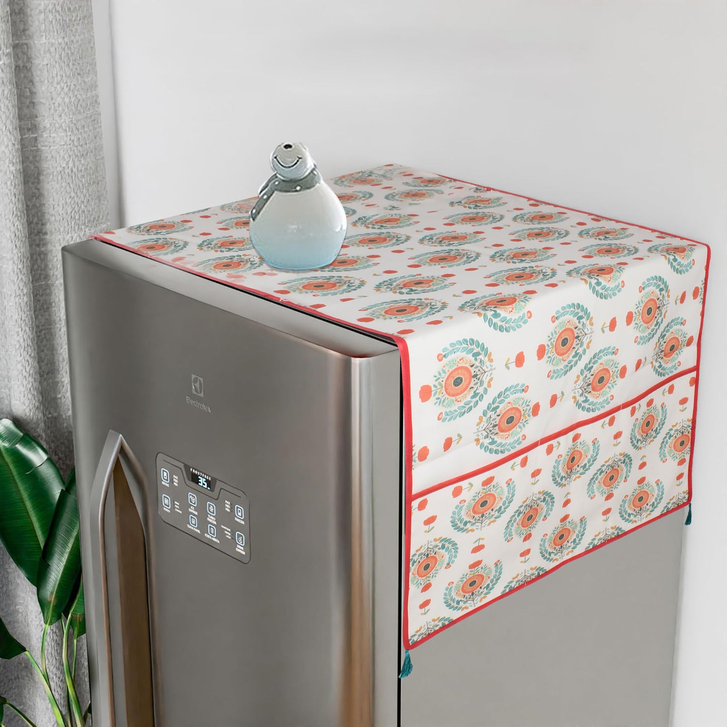 Orange Block | Premium Quality | Fridge Cover | Fridge Protecter image 1