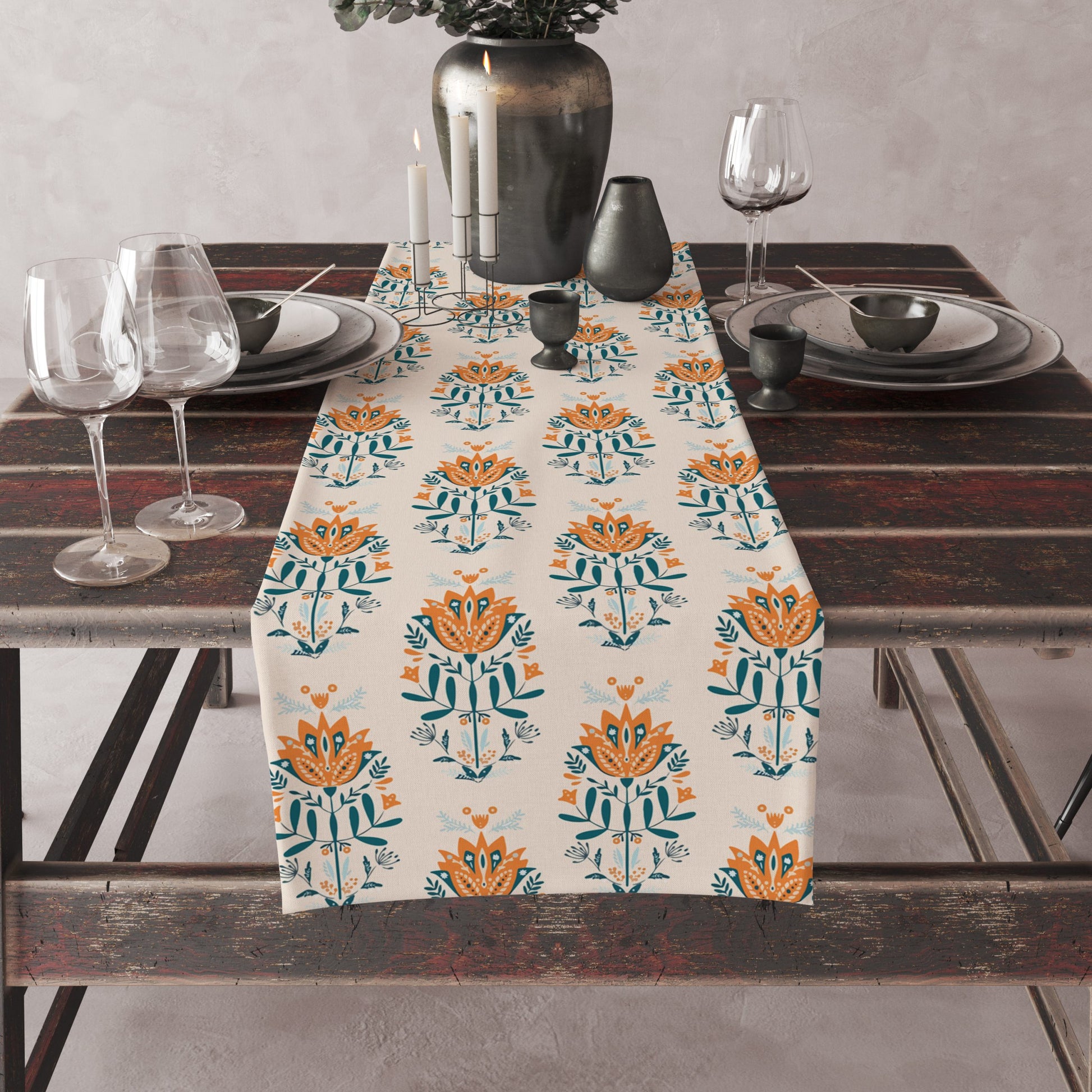 Blue Block| Premium Quality | Table Cloth/ Table Linen | Kitchen Linen image 4