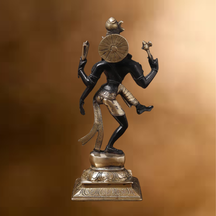 Brass Natraj Statue, Embrace the Rhythm of the Universe, Black Patina Finish 12.5"