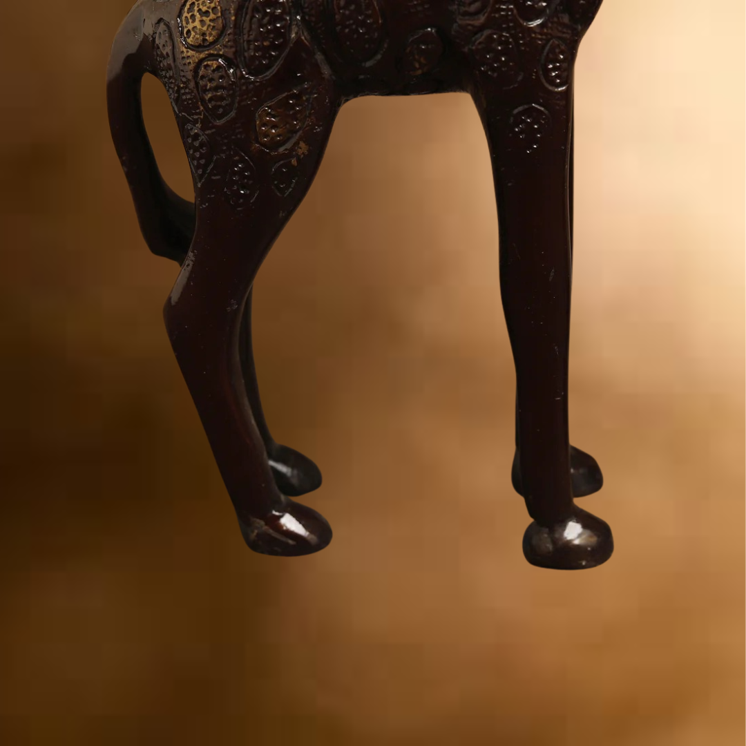 Brass Giraffe, Copper Color with Golden Finish, 9"