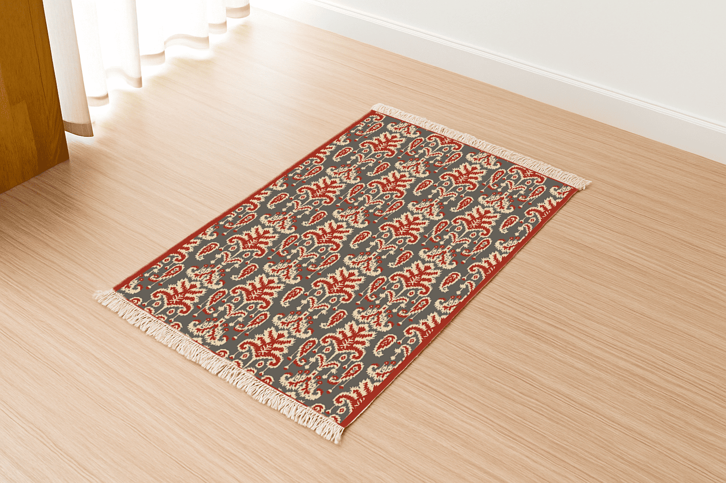 Ikkat Dhurrie Carpet Rugs Floor Mat for Living Area and Bedroom 2x3 Feet - Small