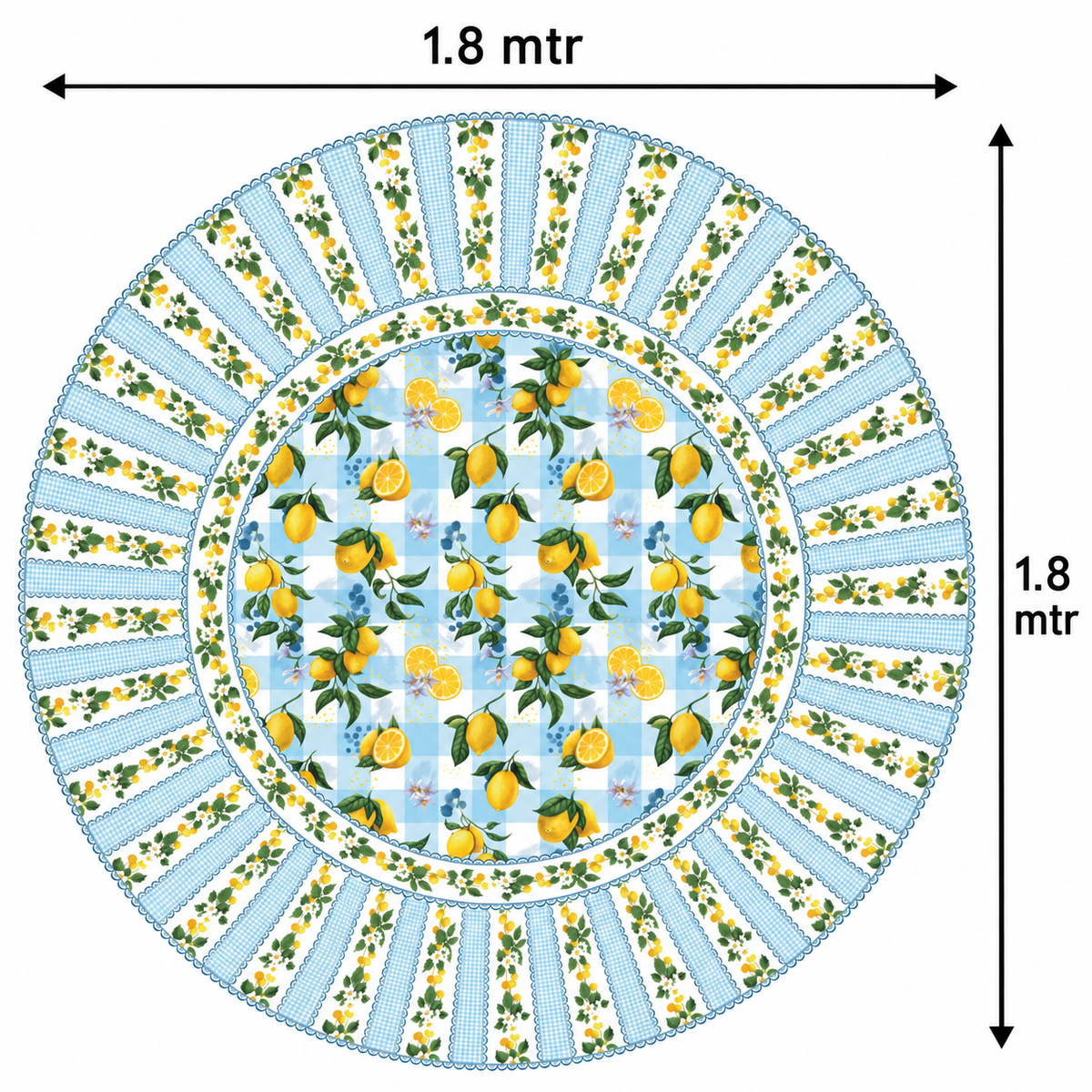 Lemon Blossom Tablecloth for 6 Seater Dining Table | Cotton
