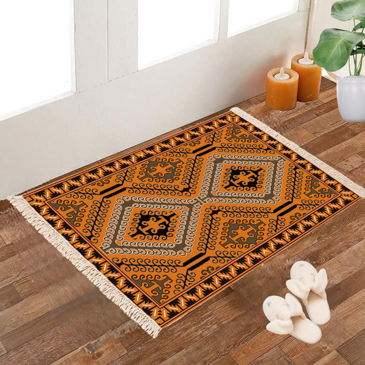 Vintage Dhurrie Carpet Rugs Floor Mat for Living Area and Bedroom 2x3 Feet - Small