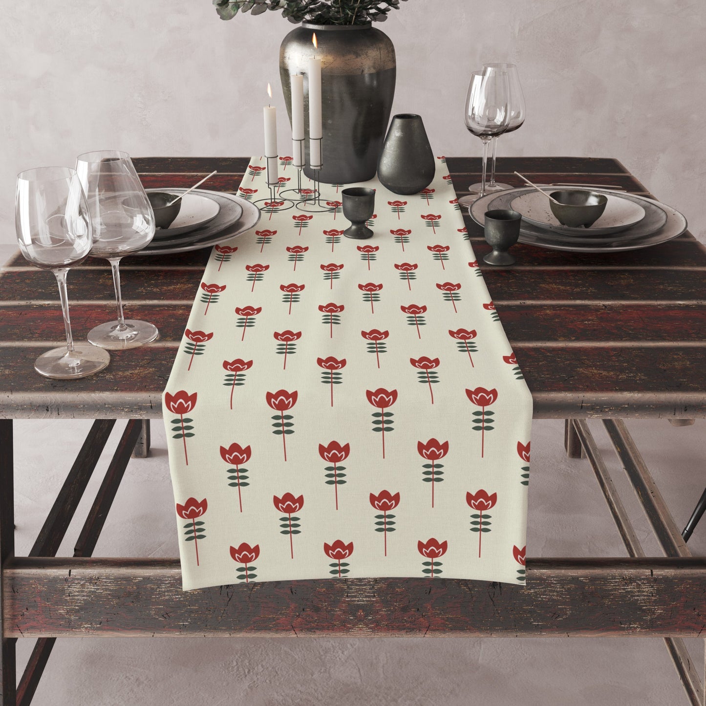 Floral Petal |Table Linen| Table Runner| Kitchen Linen image 4