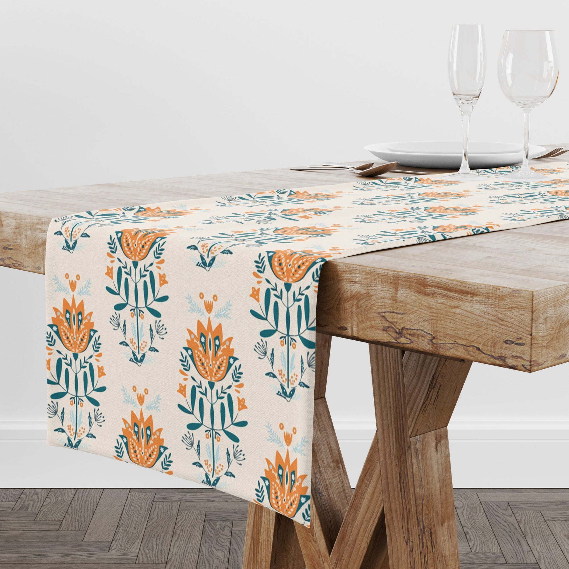 Blue Block| Premium Quality | Table Cloth/ Table Linen | Kitchen Linen image 3