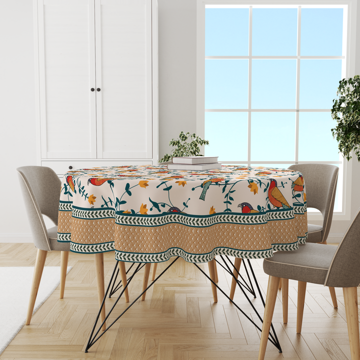 Bird's Land | Premium Quality | Table Cloth/ Table Linen | Kitchen Linen image 0