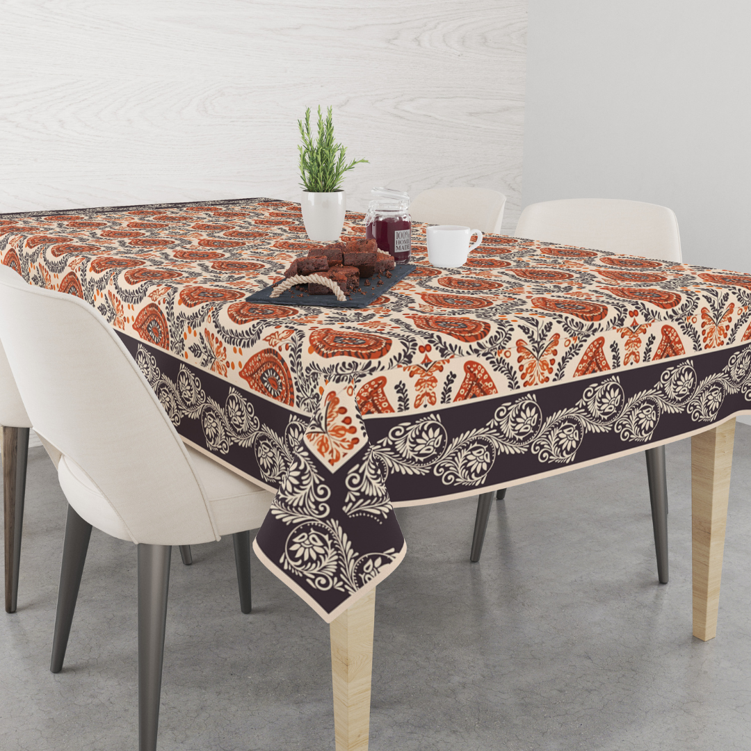 Brown Block | Premium Quality | Table Cloth | Dining Table Cloth image 2