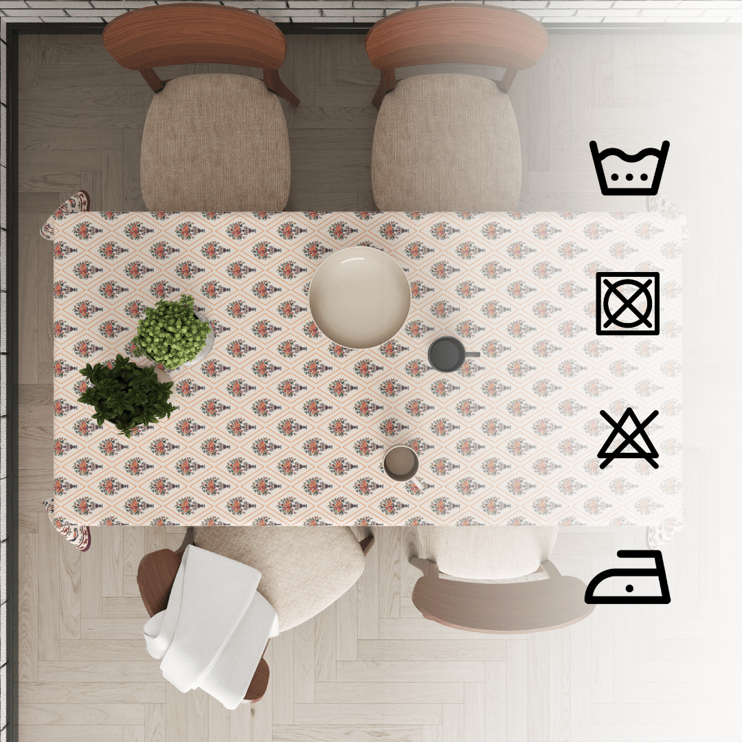 Maroon Block | Premium Quality | Table Cloth | Dining Table Cloth image 5