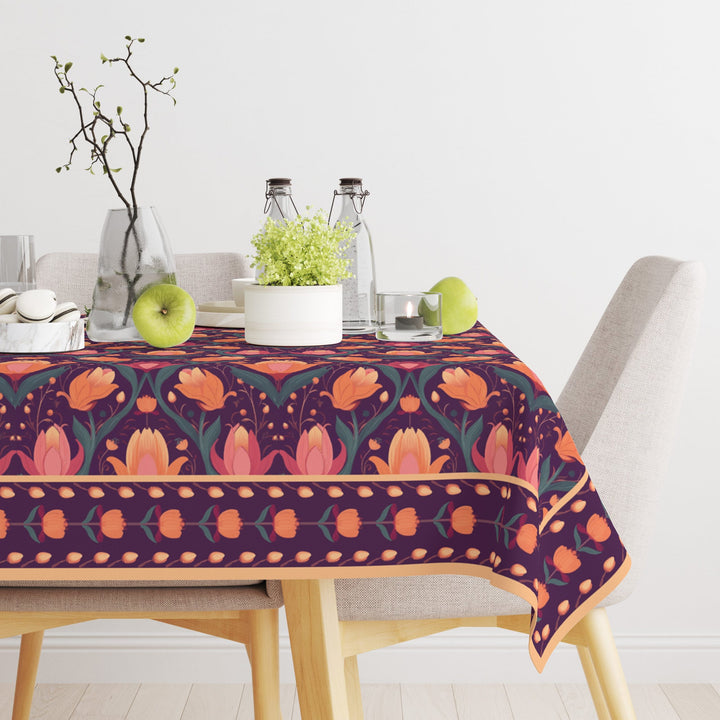 Lotus Buds | Premium Quality | Table Cloth | Dining Table Cloth image 0