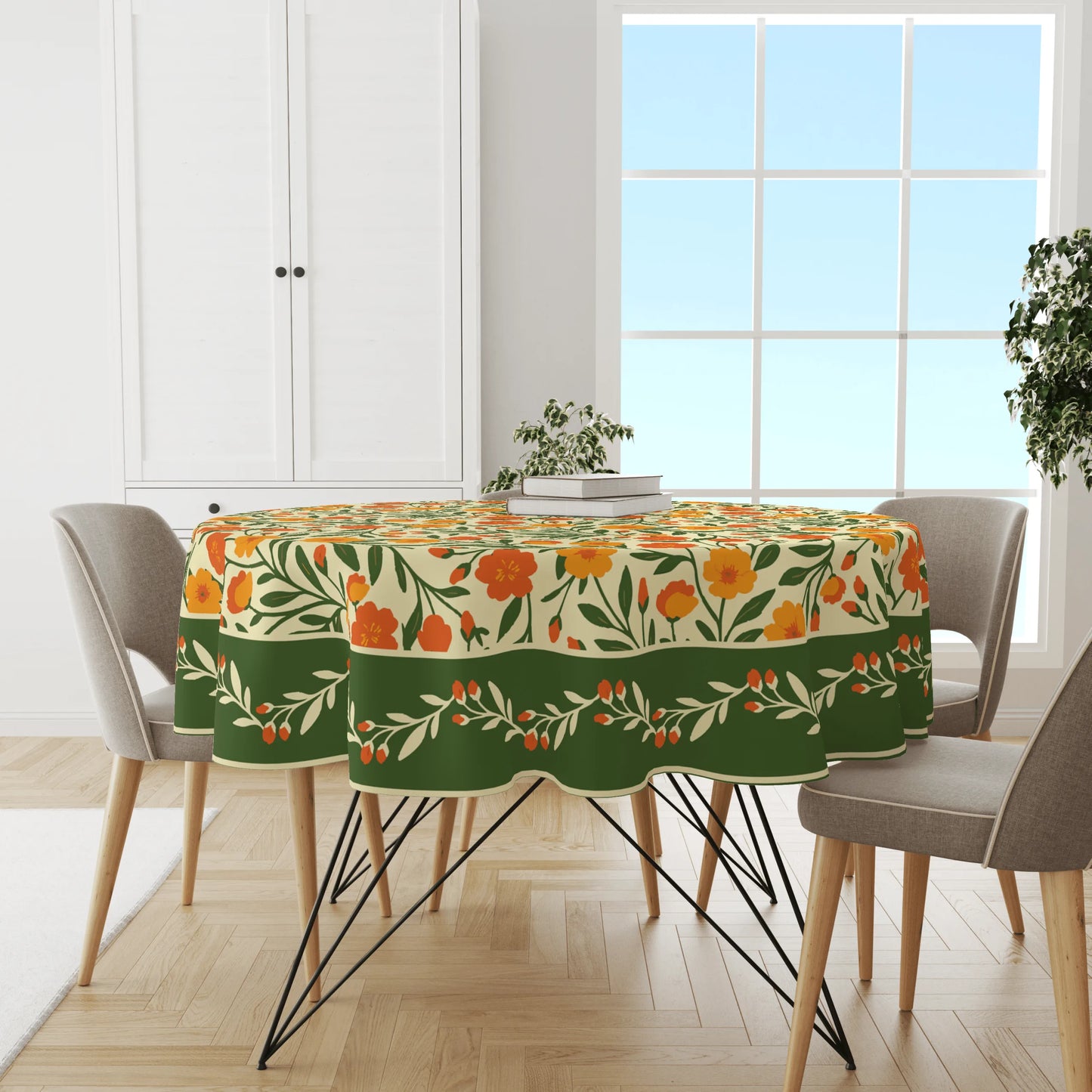 Bright Floral | Premium Quality | Table Cloth/ Table Linen | Kitchen Linen image 2