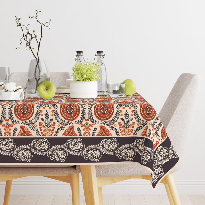Brown Block | Premium Quality | Table Cloth | Dining Table Cloth image 1
