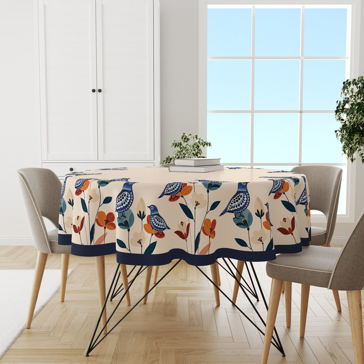 Floral Birdy | Premium Quality | Table Cloth/ Table Linen | Kitchen Linen image 0