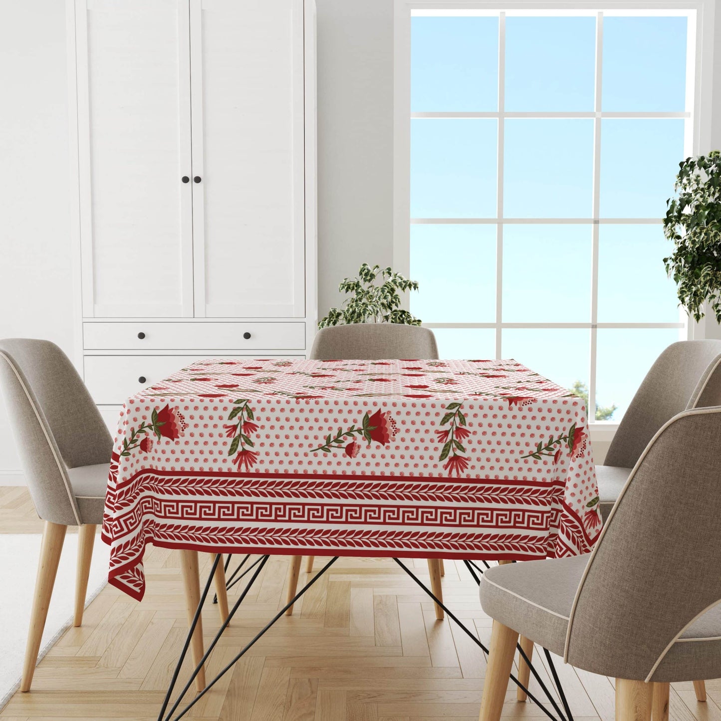 Love Red | Premium Quality | Table Cloth | Dining Table Cloth image 1