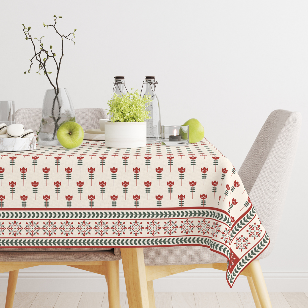 Floral Petal| Premium Quality | Table Cloth | Dining Table Cloth image 2
