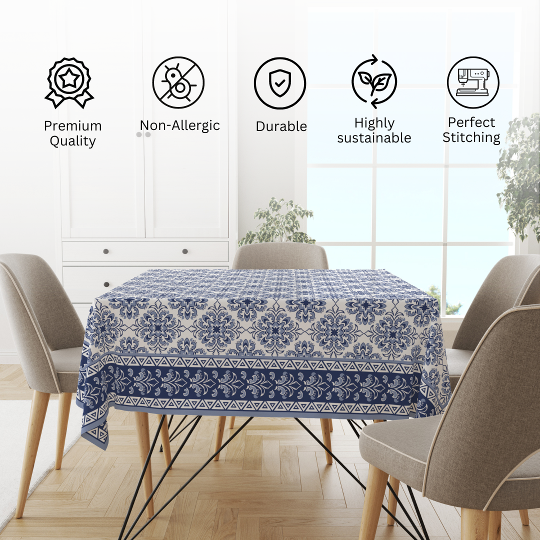 Turkish Blue| Premium Quality | Table Cloth | Dining Table Cloth image 6