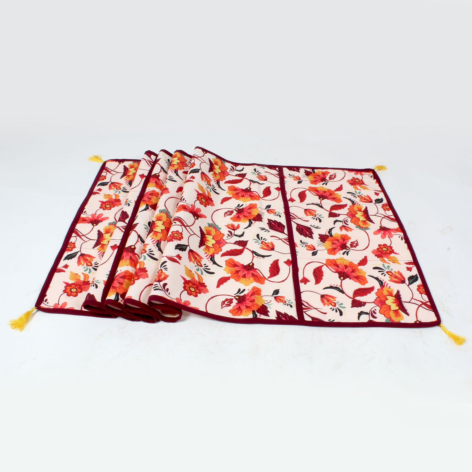 Orange Floral | Premium Quality | Fridge Cover | Fridge Protecter image 5
