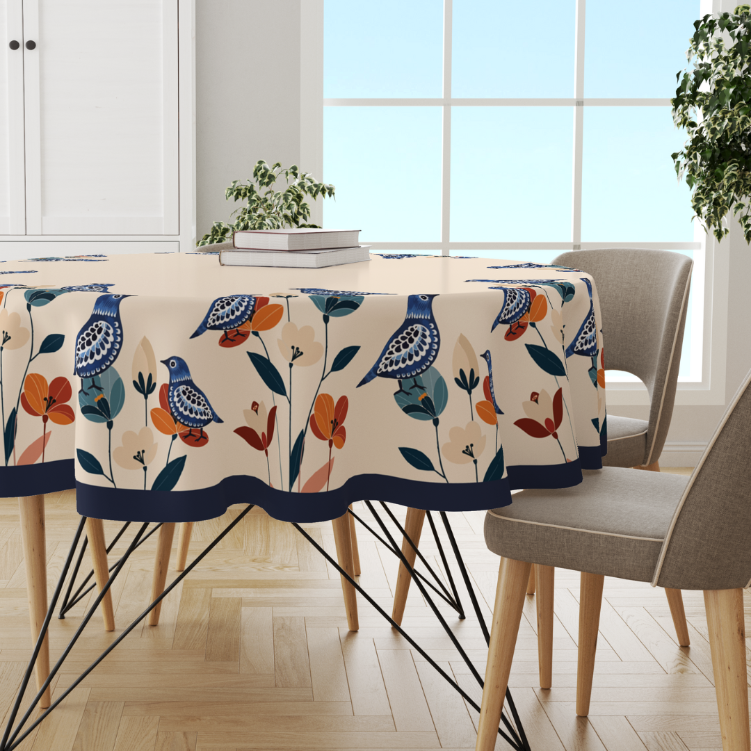 Floral Birdy | Premium Quality | Table Cloth/ Table Linen | Kitchen Linen image 2