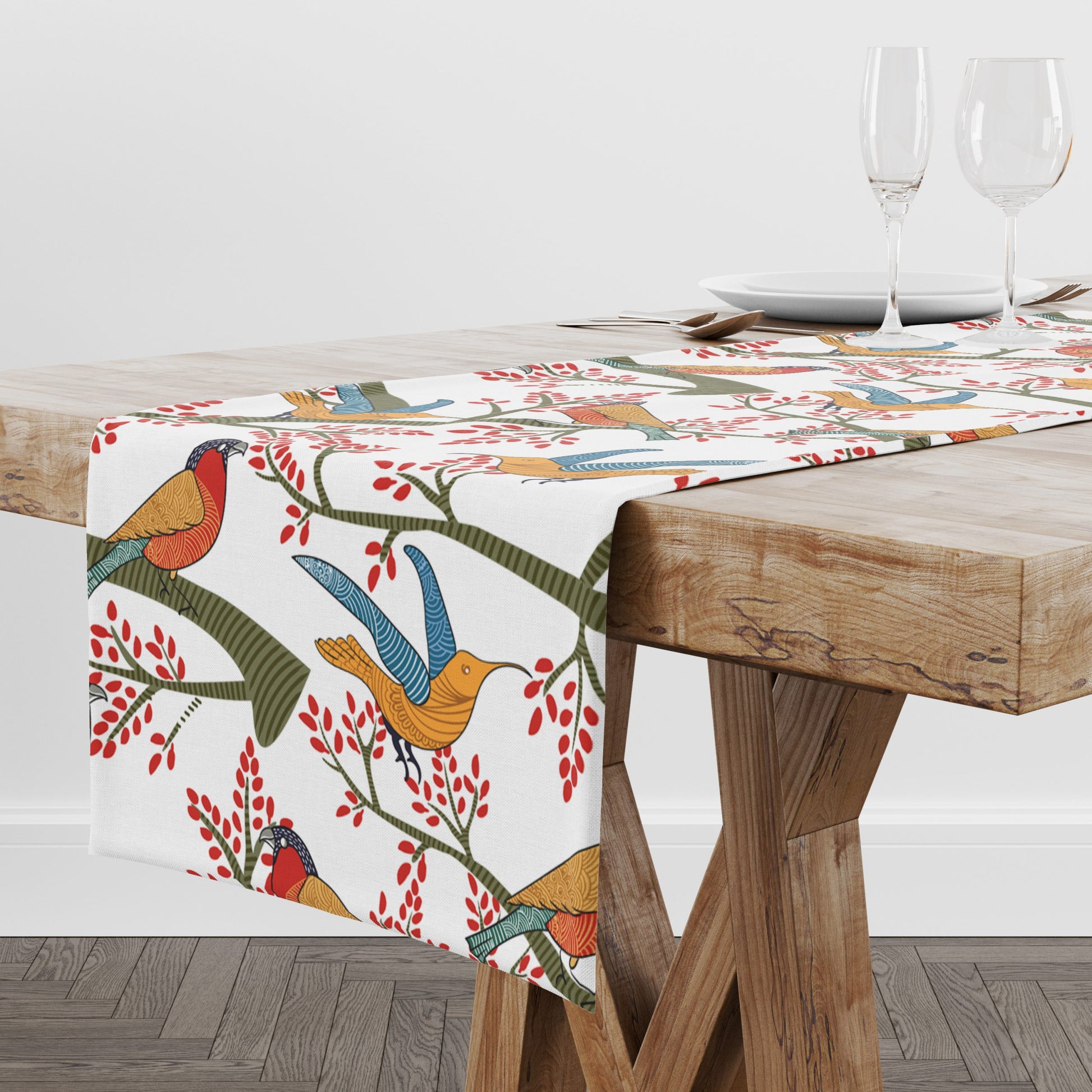 Bird Of Paradise| Table Linen/ Kitchen Linen| Table Runner| Premium Quality image 4