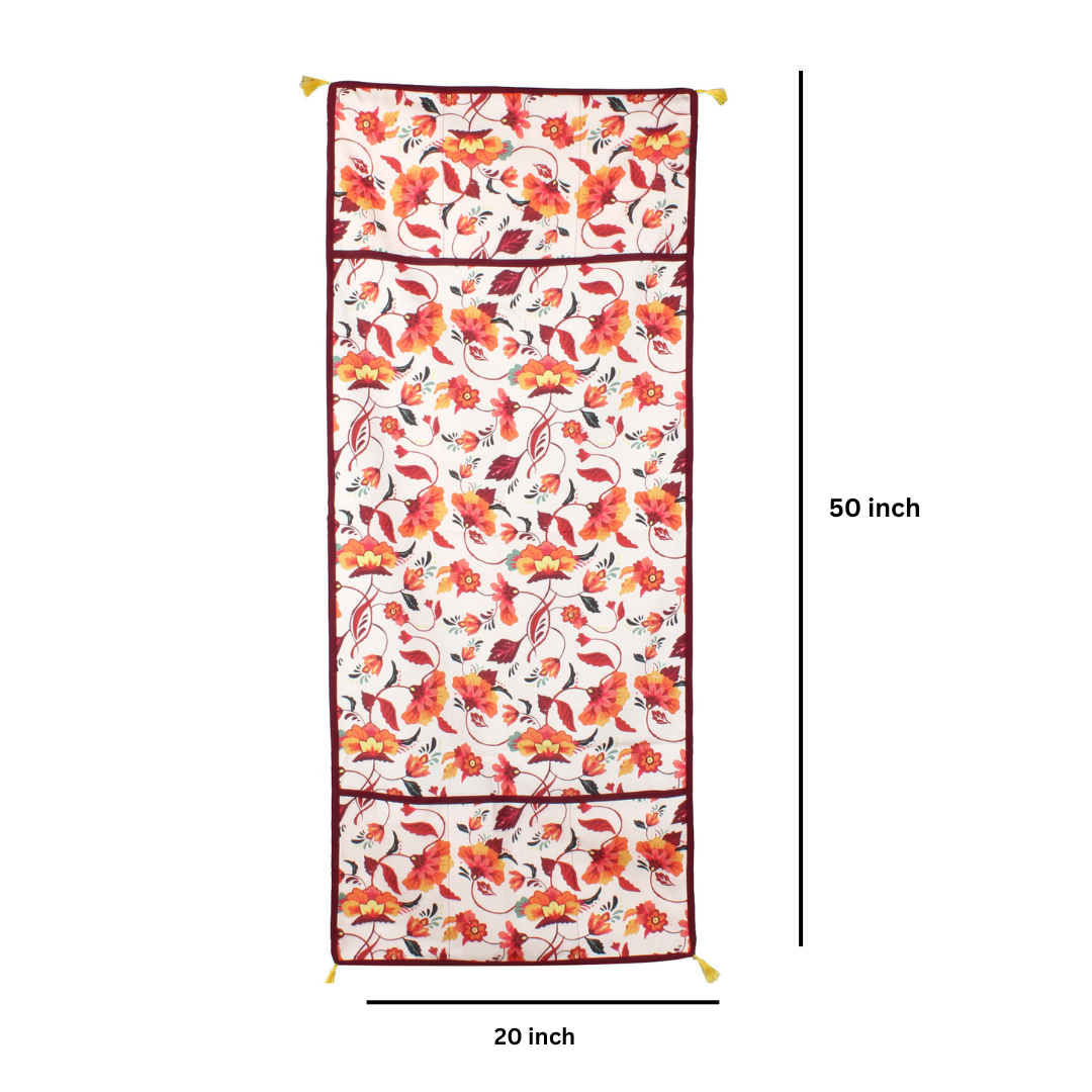 Orange Floral | Premium Quality | Fridge Cover | Fridge Protecter image 8