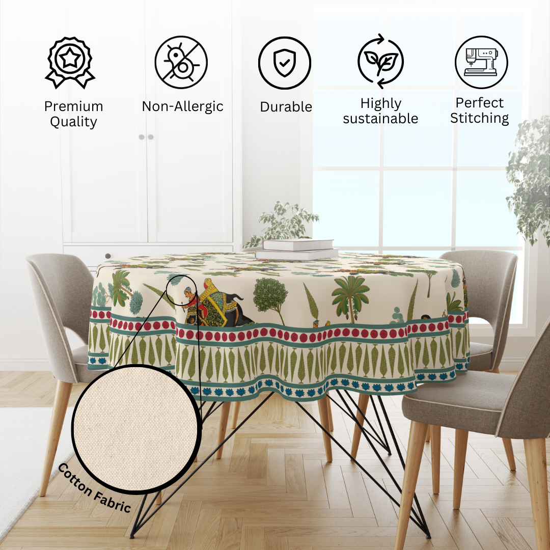 Elephant Block | Premium Quality | Table Cloth/ Table Linen | Kitchen Linen image 5