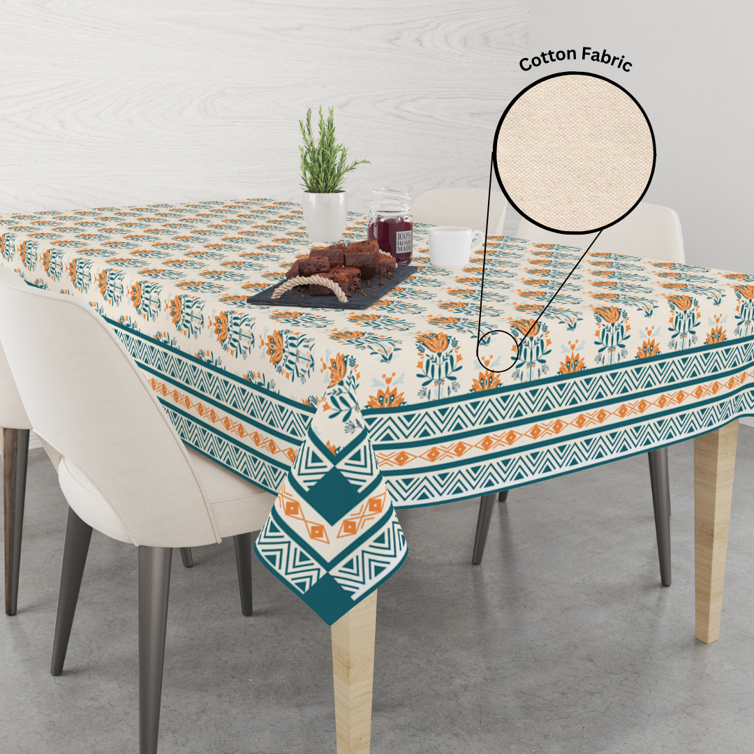 Blue Block | Premium Quality | Table Cloth | Dining Table Cloth image 4
