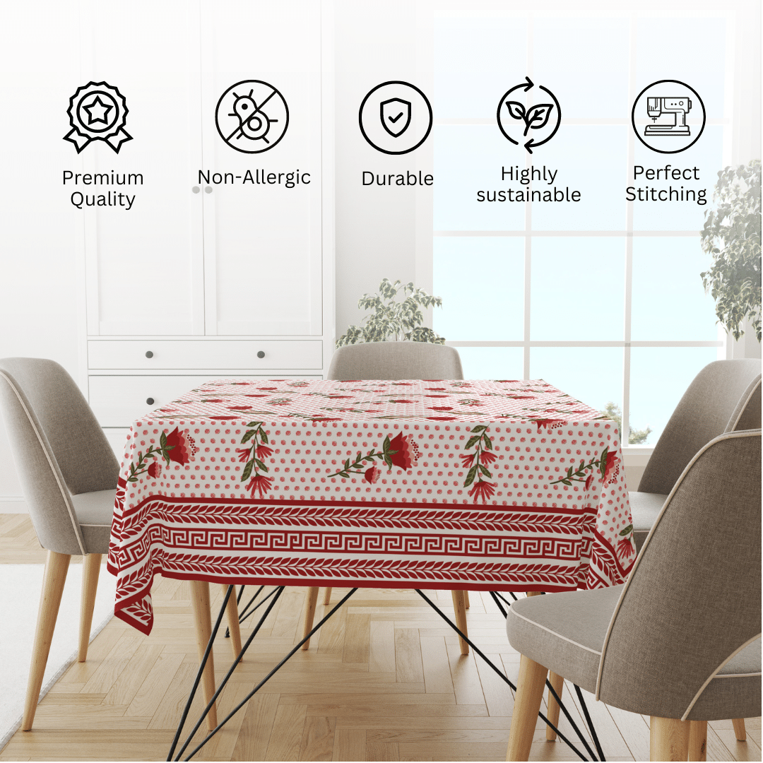 Love Red | Premium Quality | Table Cloth | Dining Table Cloth image 5
