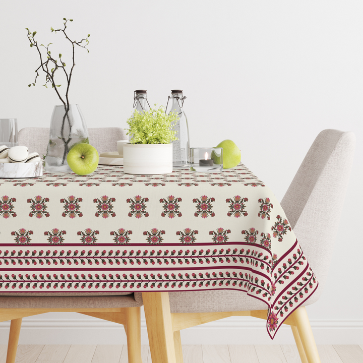 Maroon Block| Premium Quality | Table Cloth | Dining Table Cloth image 0