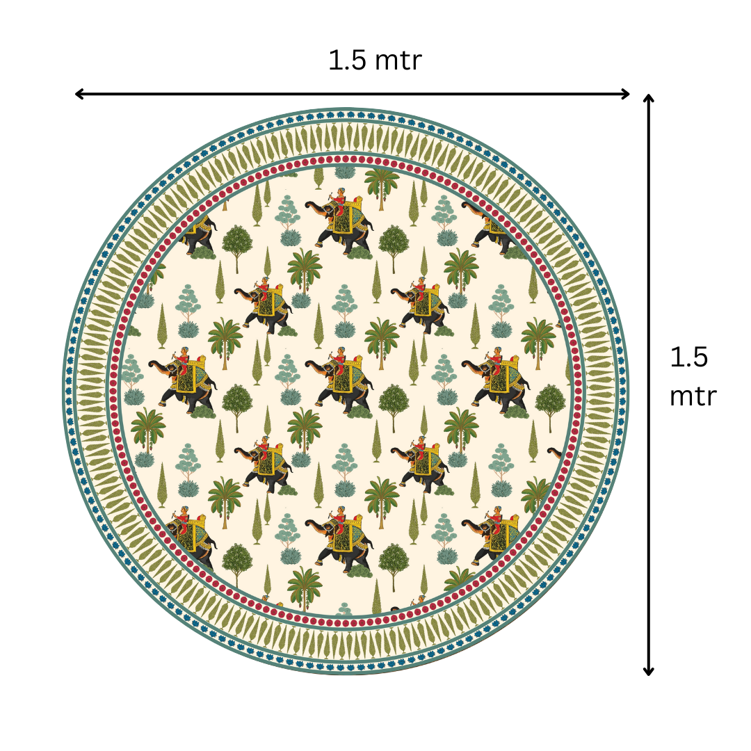 Elephant Block | Premium Quality | Table Cloth/ Table Linen | Kitchen Linen image 3