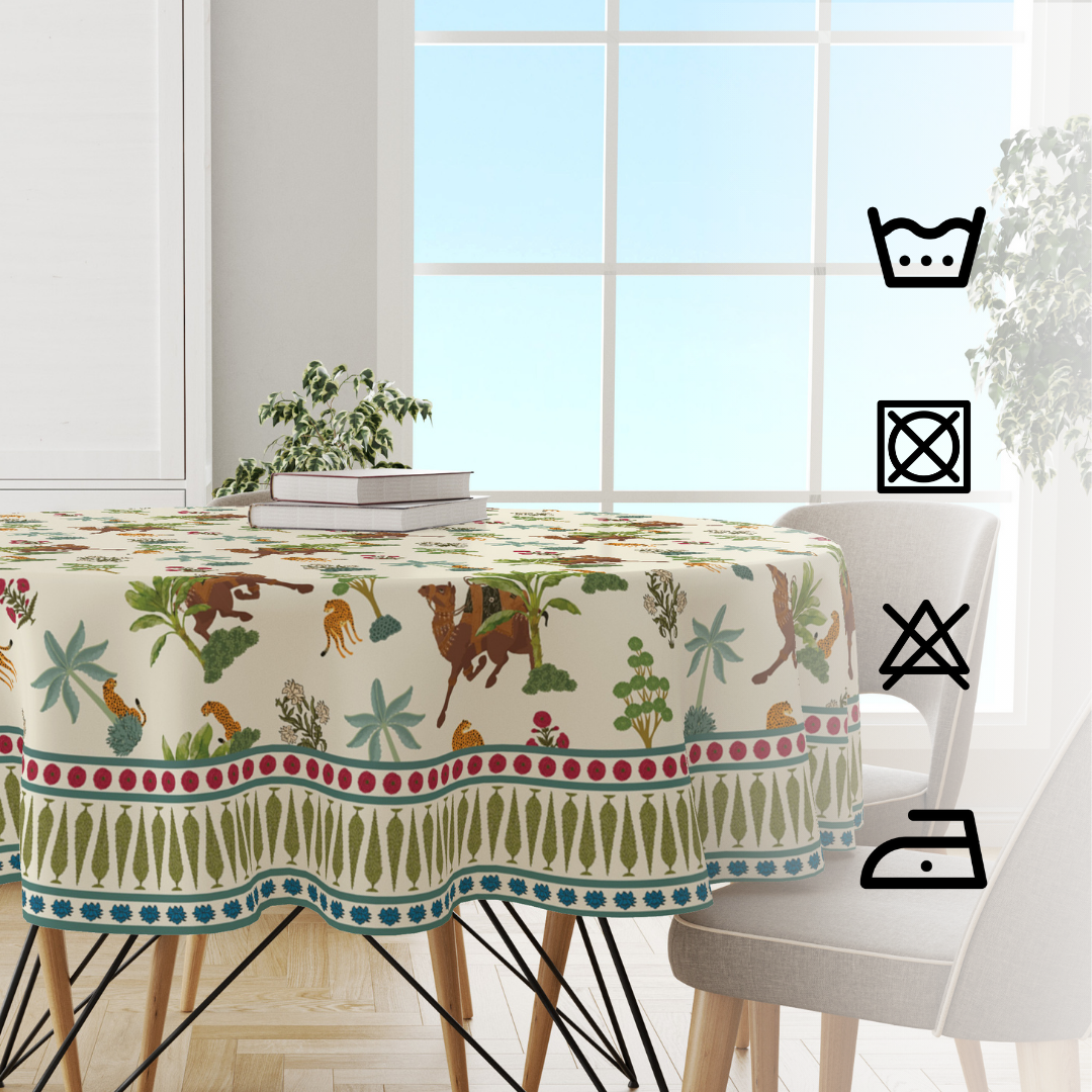 Camel Block | Premium Quality | Table Cloth/ Table Linen | Kitchen Linen image 2