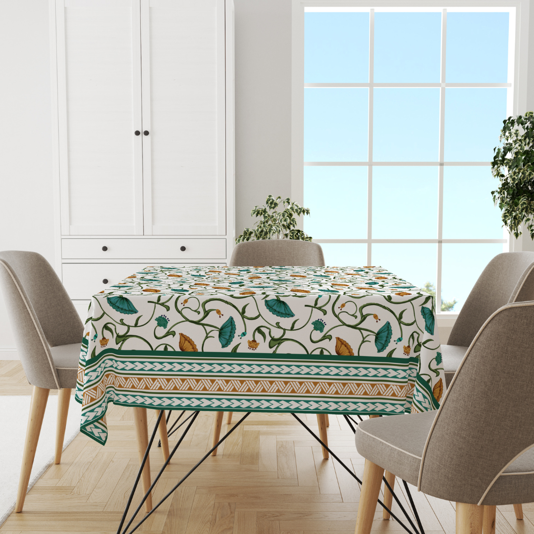 Lotus Flower | Premium Quality | Table Cloth | Dining Table Cloth image 2