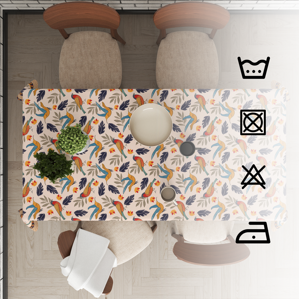 Chirpy Bird | Premium Quality | Table Cloth | Dining Table Cloth image 7