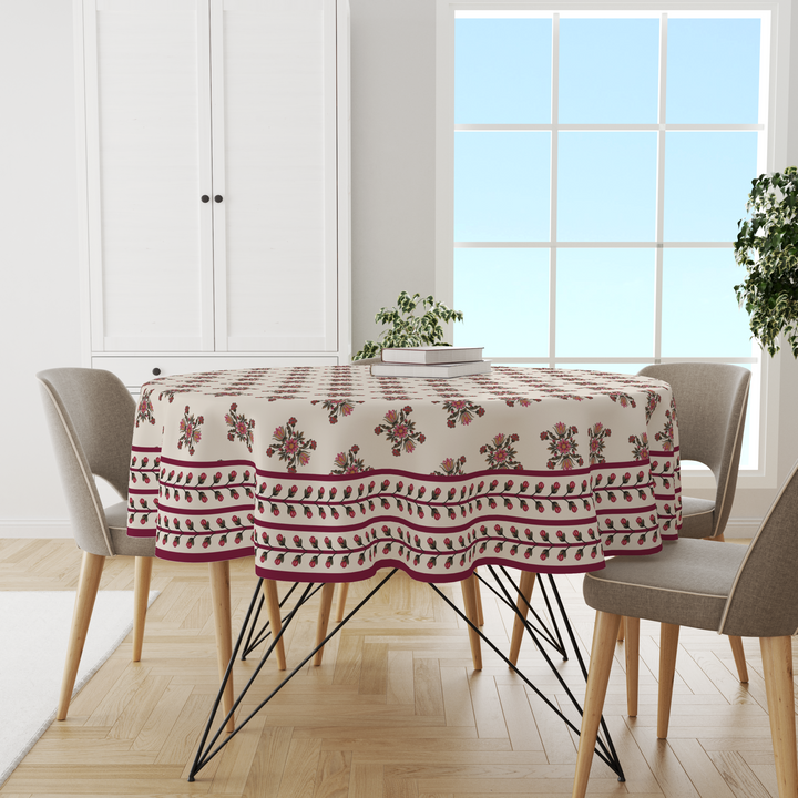 Maroon Block | Premium Quality | Table Cloth/ Table Linen | Kitchen Linen image 2