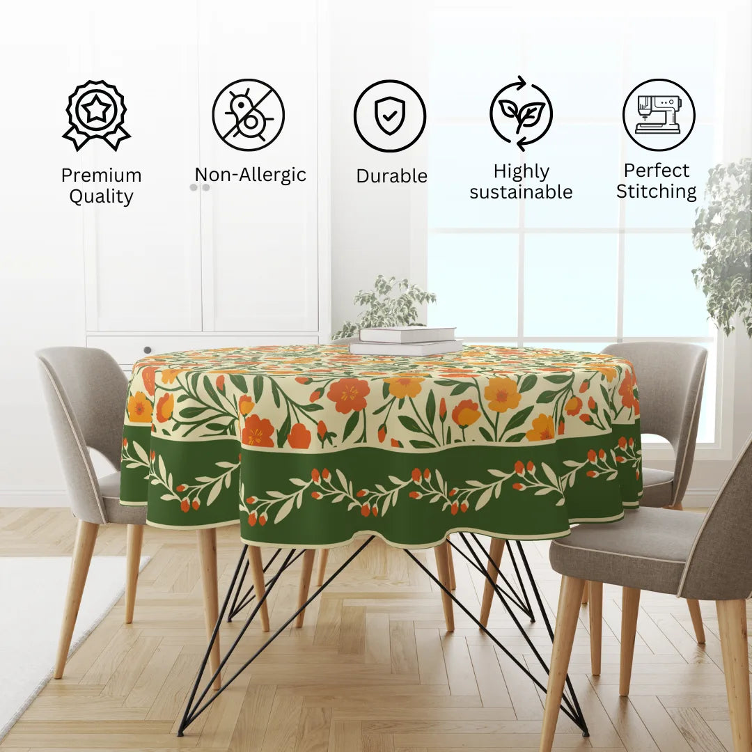 Bright Floral | Premium Quality | Table Cloth/ Table Linen | Kitchen Linen image 4