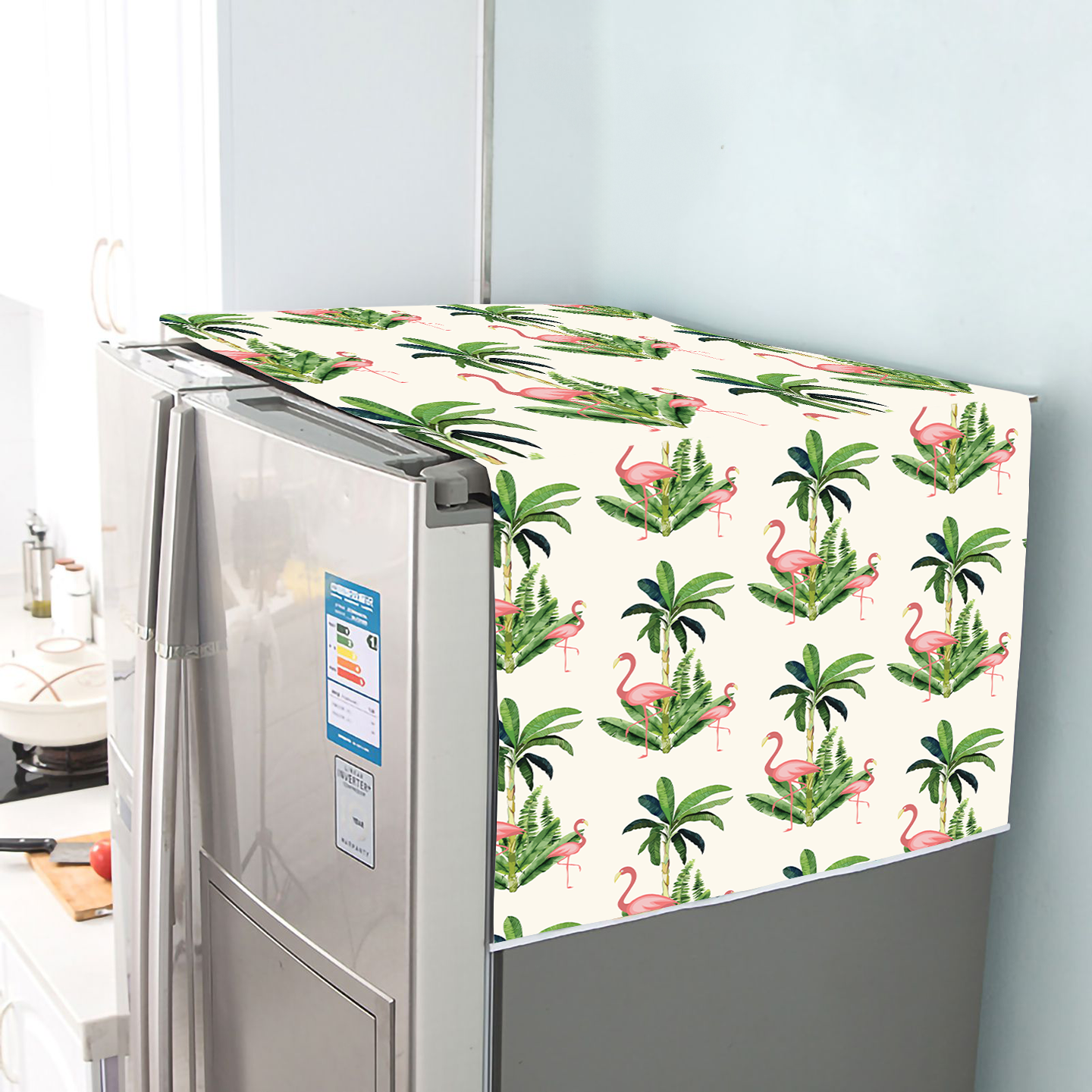 Flamingo| Premium Quality | Fridge Cover | Fridge Protecter image 2